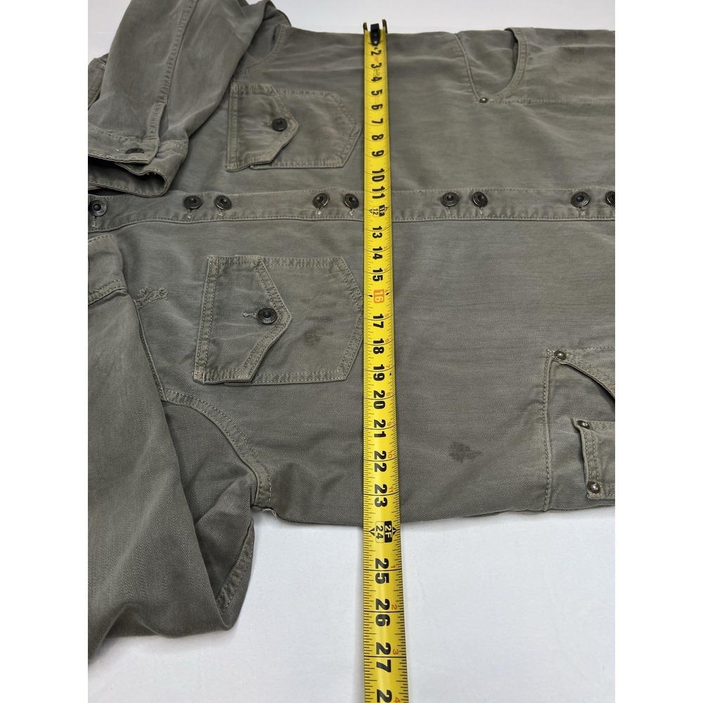 Anthropologie Free People Cargo Jacket Womens Medium Distressed Military Y2K - Picture 10 of 13